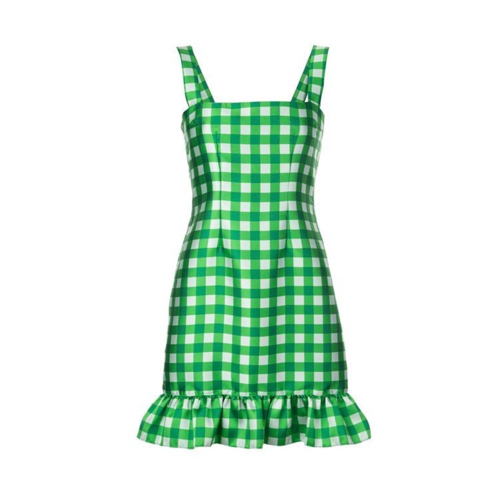 Cynthia Rowley Stella Gingham Mini Dress in Green - LIKE NEW 